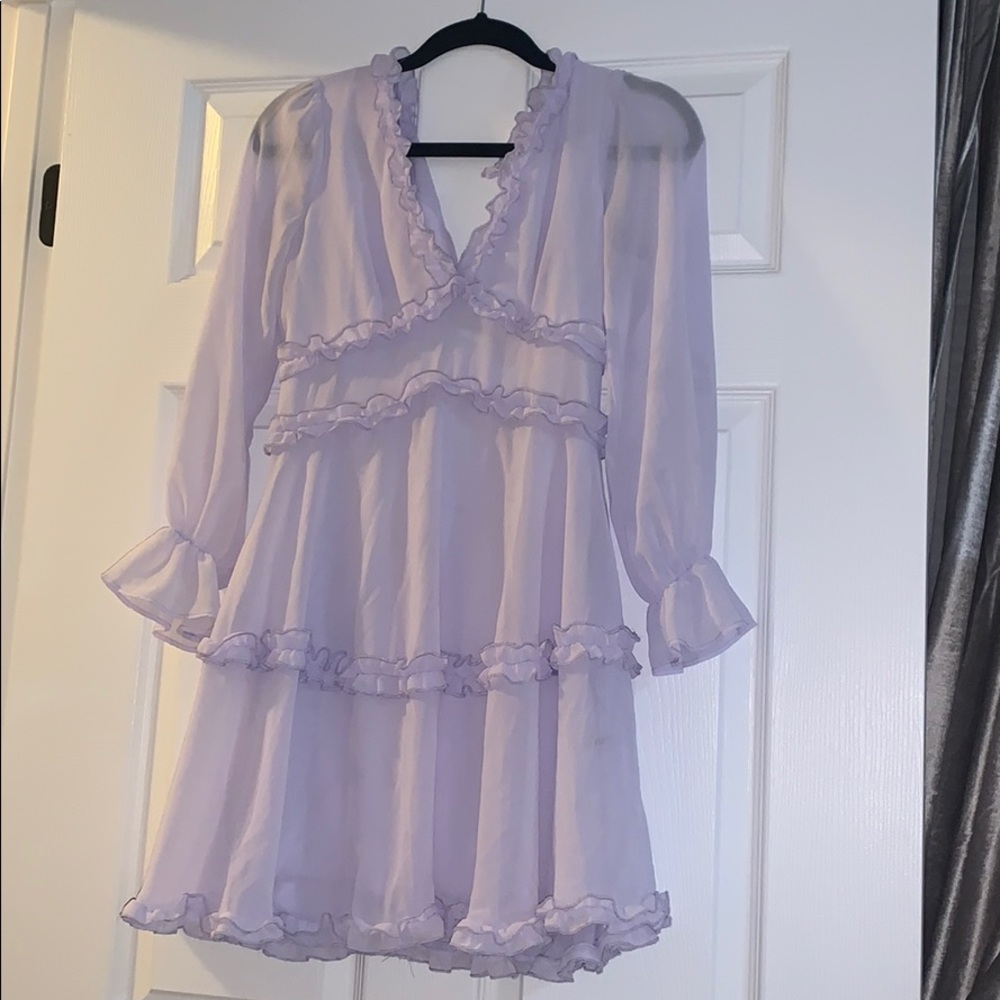 Lilac dress with ruffles